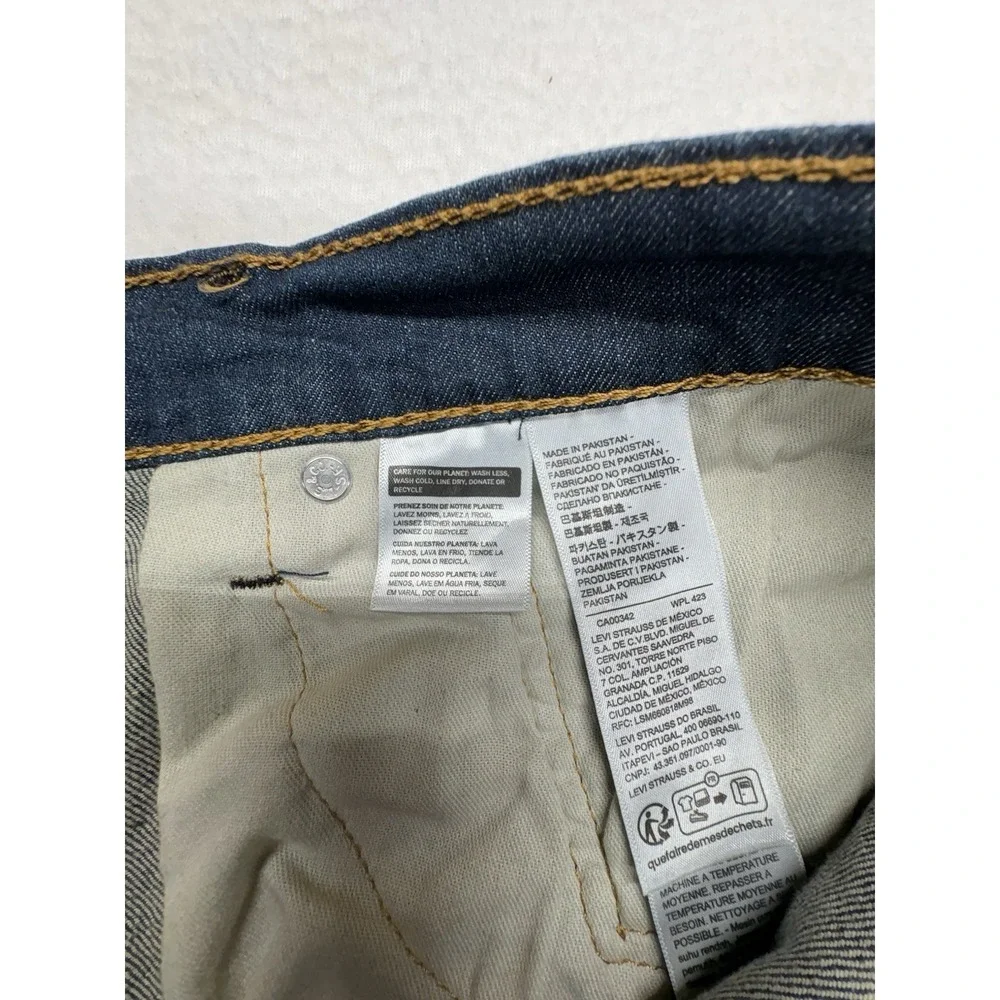 Levi's 514 Jeans Mens 34x34 Blue Denim Cotton Dark Wash Slim Fit Straight Leg